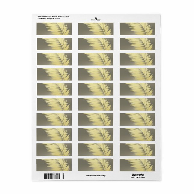 Golden Tropical Palm leaves  (Full Sheet)