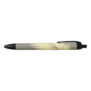 Golden Tropical Palm leaves Black Ink Pen