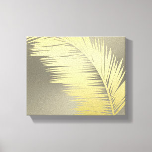 Golden Tropical Palm leaves  Canvas Print