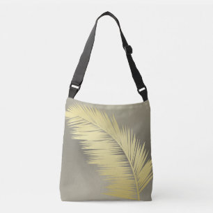Golden Tropical Palm leaves  Crossbody Bag