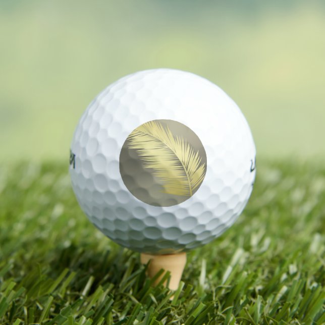 Golden Tropical Palm leaves  Golf Balls (Insitu Tee)