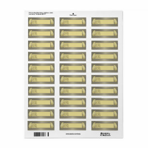 Golden Tropical Palm leaves Label