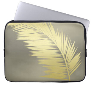 Golden Tropical Palm leaves  Laptop Sleeve