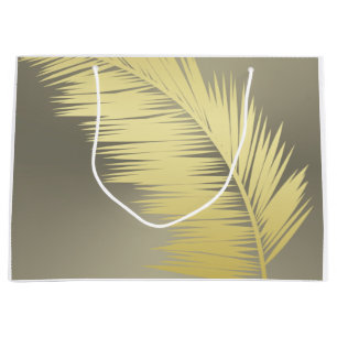 Golden Tropical Palm leaves  Large Gift Bag