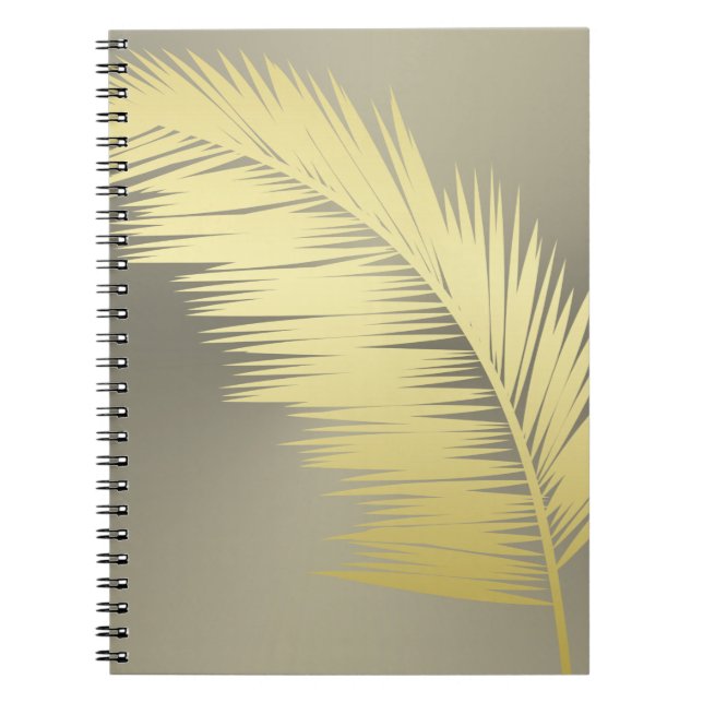 Golden Tropical Palm leaves  Notebook (Front)