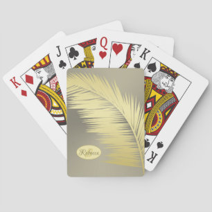 Golden Tropical Palm leaves Playing Cards