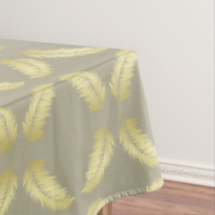 Golden Tropical Palm leaves  Tablecloth