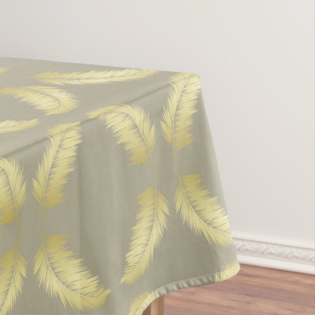 Golden Tropical Palm leaves  Tablecloth (In Situ)