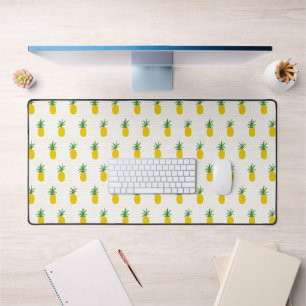 Golden Tropical Pineapples Desk Mat