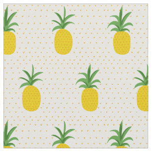 Golden Tropical Pineapples Fabric