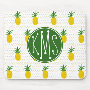 Golden Tropical Pineapples   Monogram Mouse Mat
