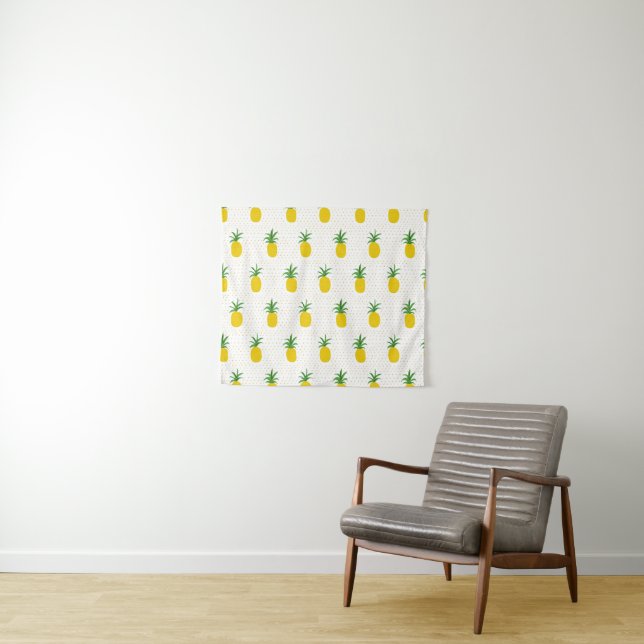 Golden Tropical Pineapples Tapestry (In Situ (Horizontal))