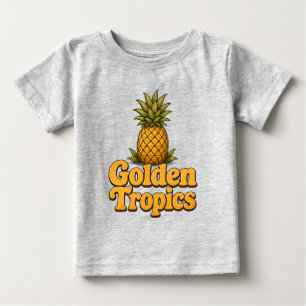 Golden Tropics Retro Pineapple Graphic Baby T-Shirt