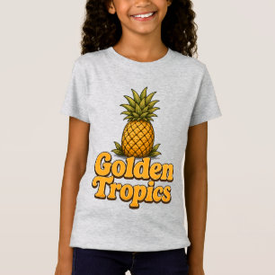 Golden Tropics Retro Pineapple Graphic T-Shirt