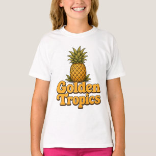 Golden Tropics Retro Pineapple Graphic T-Shirt