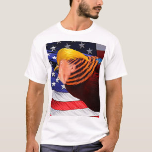 Golden Trump Bird USA Flag Men's Basic T-Shirt