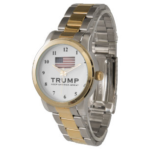 Golden Trump watch with United States flag