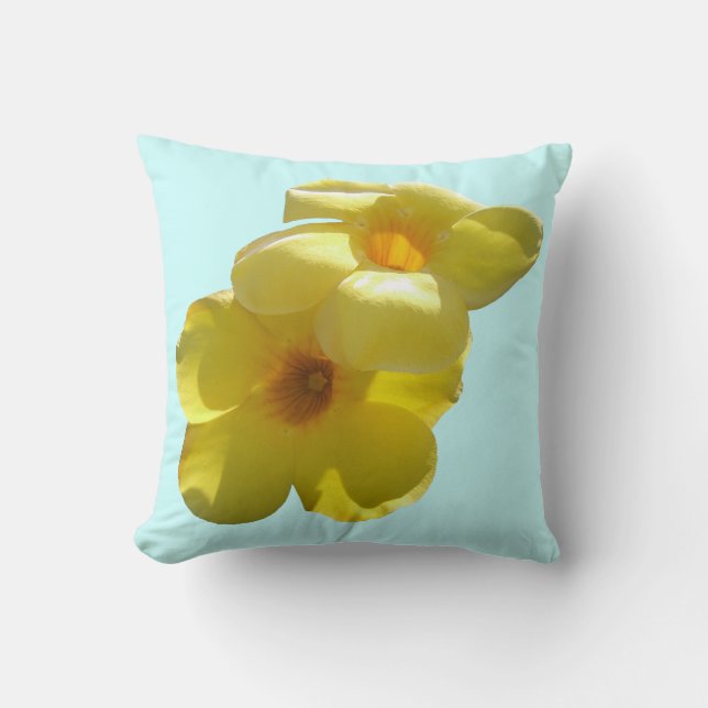 Golden Trumpet Flowers I Cushion (Front)