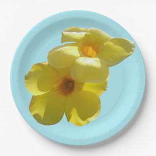 Golden Trumpet Flowers I Paper Plate