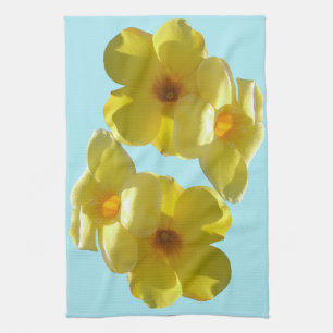 Golden Trumpet Flowers I Tea Towel
