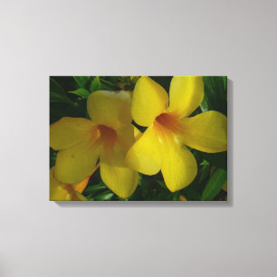Golden Trumpet Flowers II Tropical Canvas Print