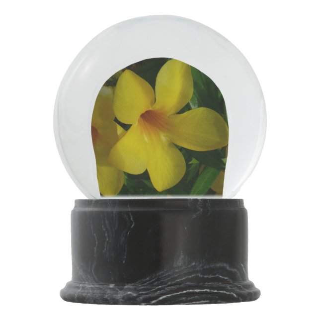 Golden Trumpet Flowers II Tropical Snow Globe (Back)