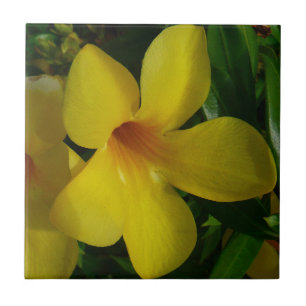 Golden Trumpet Flowers II Tropical Tile