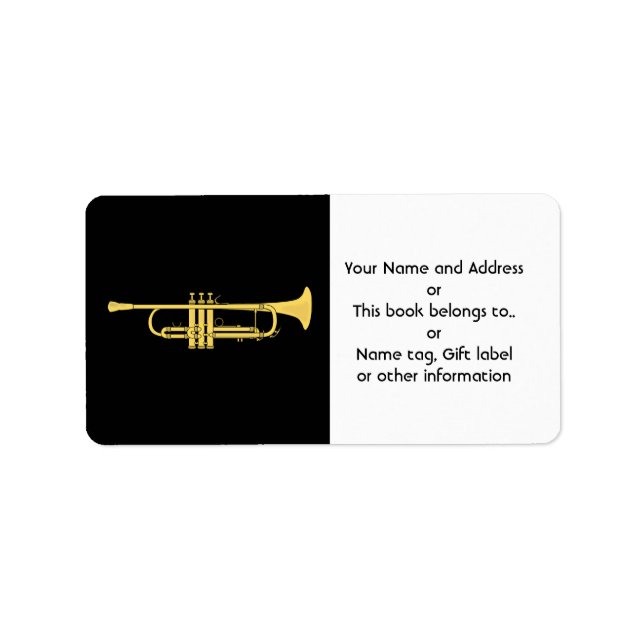 Golden Trumpet Music Theme Label (Front)