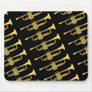 Golden Trumpet Music Theme Mouse Mat