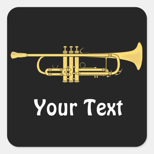 Golden Trumpet Music Theme Sheets of Square Sticker (Front)