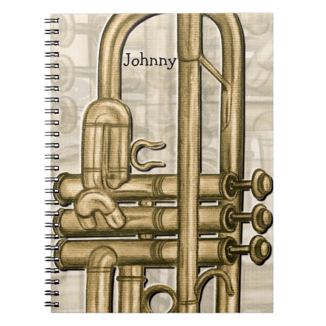 Golden Trumpet Personalised Notebook (Front)