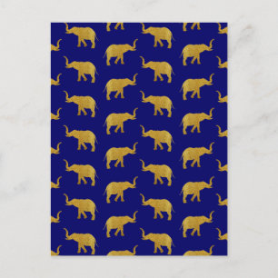 Golden Trumpeting Elephants Postcard