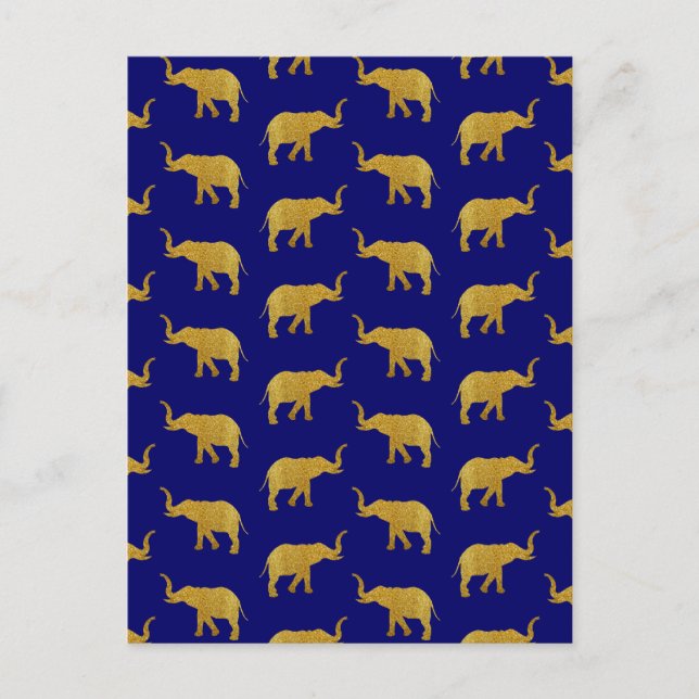 Golden Trumpeting Elephants Postcard (Front)