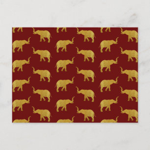 Golden Trumpeting Elephants Postcard