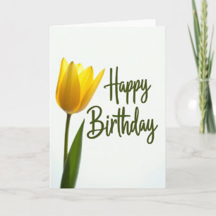 Golden Tulip Birthday Card