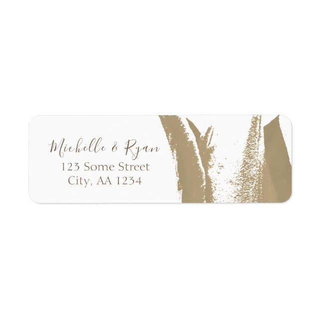 Golden Tulip Flower Address Wedding Label (Front)