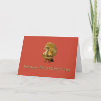 Golden Turkey Thanksgiving Greeting Card