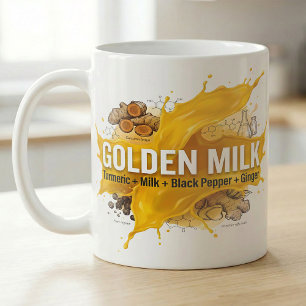 Golden Turmeric Latte Botanical Recipe Coffee Mug