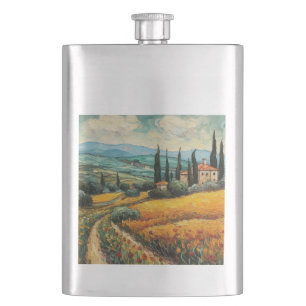 Golden Tuscany Dreams  Hip Flask