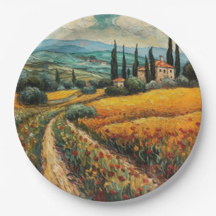 Golden Tuscany Dreams Paper Plate