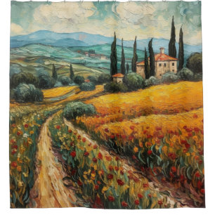 Golden Tuscany Dreams Shower Curtain