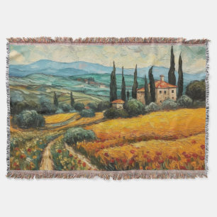 Golden Tuscany Dreams Throw Blanket