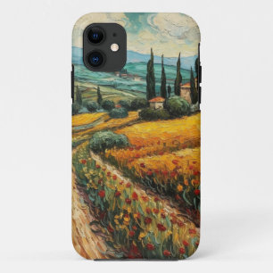 Golden Tuscany Wildflower Countryside Landscape iPhone 11 Case