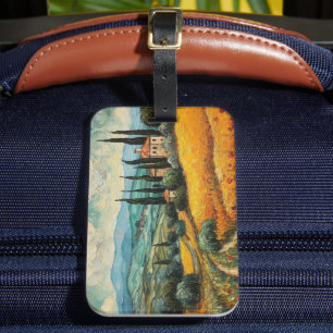 Golden Tuscany Wildflower Countryside Landscape Luggage Tag