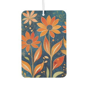 Golden Twilight Floral Car Air Freshener