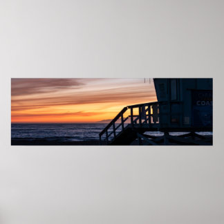 Golden Twilight Hour Sunset - Venice Beach, CA Poster