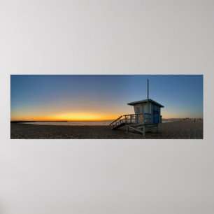 Golden Twilight Hour Sunset - Venice Beach, CA Poster