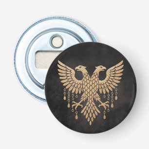 Golden Twin Raven Norse Mythology Black Bottle Opener