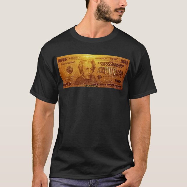 Golden U.S. Twenty Dollar Bill T-Shirt (Front)