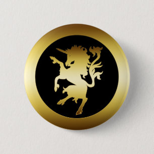 GOLDEN UNICORN 6 CM ROUND BADGE